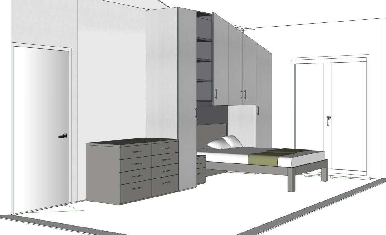mobili brianza design cameretta arredamento bianco grigio progetto disegno